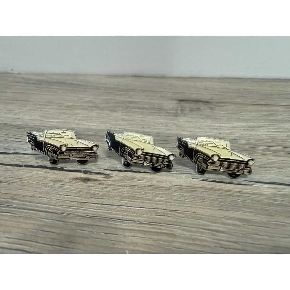 Lot Of 3 Vintage 1957 Ford Fairlane 500 Skyline Convertible Lapel Pin - No Backs